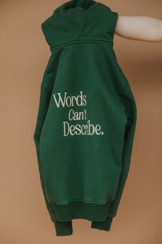 Green Hoodie – Words Can't Describe Green Hoodie Outfit, Sweatshirt Design Ideas, Green Hoodies, Oversize Tshirt Outfits, Cute Coats, Trendy Hoodies, Green Hoodie, Hoodie Outfit, Comfort Wear