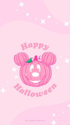 a cartoon pumpkin with a happy face on it's head and the words happy halloween written