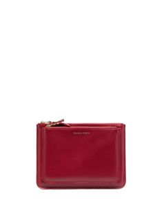 Comme Des Garçons Wallet double-zip Leather Wallet - Farfetch Red Leather Wallet, Commes Des Garcons, Comme Des Garcons Men, Hardware Logo, Red Wallet, Gifts For Brother, Wallet Accessories, Travel Wallets, Comme Des Garcons