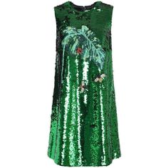 Green sequinned dress from Dolce & Gabbana featuring a round neckSleeveless designShift silhouetteSequinned banana leaf with a bead embroidered ladybird detail and two embroidered crystal bees.Hook and zip fastening at backFully linedComposition: 100% PolyesterLining: 94% Silk, 6% SpandexEmbroidery : Crystal, Glass, Brass, Polyester, PolyamideDesigner code: F6ZX0ZFLMIIDry cleanMade in Italy Green Sleeveless Sequin Dress, Green Sequin Sleeveless Dress, Green Sequins Dress, Burgundy Knee High Boots, Sequinned Dress, Green Sequin Dress, Laser Cut Leather, Sequins Dress, Dolce Gabbana Dress