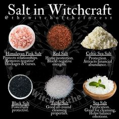 Types Of Salt, Witch Rituals, Magic Spell Book