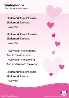 the poem is written in pink with hearts