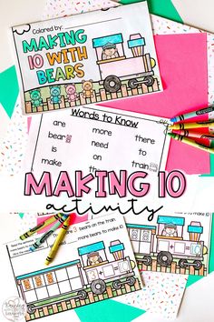 Are you looking for fun making 10 activities to teach your Kindergarten students how to add to a number to make ten? These beginning reader books are more than just another making 10 worksheet! Students will practice emergent reader skills while using these printable emergent readers. Students will start at the number and use addition to add on counting bears until they get to ten. This interactive activity is perfect to use as a math center, literacy center & to reteach the skill making Math Centers Kindergarten