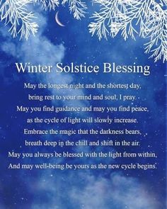 Winter Solstice Blessing, Winter Solstice Poems, Solstice Blessings, Winter Solstice Rituals, Winter Solstice Party