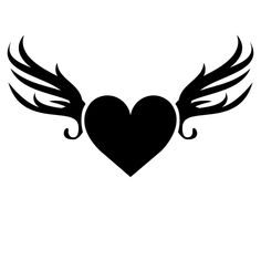 a heart with wings is shown on a white background