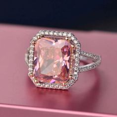 DETAILS OF RING Main Stone Shape: Cushion Cut Diamond Stone Color: White, Pink Main Stone Weight: 4.50 Carat (Approx.) Main Stone: Lab-Created Metal : 925 Sterling Silver Diamond Setting: Double Prong, Prong, Halo Finish : Highly Polished Ring Size: 7 ( Free Sizing ) Resizable : Yes Ring Size: 4 TO 14 (All Size Available) (Half and Quarter Size Available) Stamp: Our All Rings Stamped According to metal Purity Making Process: Handmade by our Experienced Staff. Condition: Brand New, Never been Use Pink Gemstone Engagement Rings, Split Shank Diamond Ring, Morganite Wedding Rings, Rings Pandora, Big Wedding Rings, Pink Topaz Ring, Pink Diamond Ring, Pink Tourmaline Ring, Ring Halo