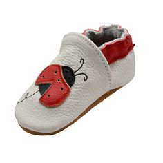 PRICES MAY VARY. High quality baby moccasins, Lightweight, breathable, the leather is very soft and the baby did not mind wearing them at all, perfect for when they need more protection than socks Easy on and off-- Baby boys girls slip on shoes easy to put on, easy to take off Size:0-6Months, 6-12Months, 12-18 Months, 18-24Months, please choose the size by Sole Length, the age is just for reference. All baby feet are different so please measure before ordering! Great for baby shower, birthday pr White Ladybug, Baby Moccasins, Baby Boy Shoes, Crib Shoes, Shoes Baby, Sole Shoes, Birthday Presents, Boys Shoes