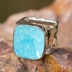 Turquoise Cocktail, Large Turquoise Ring, Silver Turquoise Jewelry, Rings Unique, Turquoise Jewelry Native American, Ring Stone, Natural Turquoise, Jewelry Packaging, Cocktail Ring