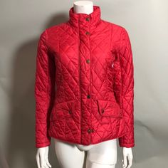 Super Cute!! Size 6, Red, Nwt Red Quilted Long Sleeve Outerwear, Classic Red Outerwear For Spring, Barbour Jacket, Super Cute, Jackets & Coats, Jackets For Women, Red, Women Shopping, Color