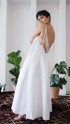 Linen and Pearls! White linen maxi dress featuring removable recycled glass pearls in the back. Completely backless but super comfy. Square neckline, and
adjustable spaghetti straps. Perfect fit to wear with flats or heels. White Linen Maxi Dress, Gorgeous Maxi Dresses, Maxi Dress White, White Linen Dresses, The Ritz, Backless Maxi Dresses, Comfy Dresses, Linen Maxi Dress, White Maxi Dresses