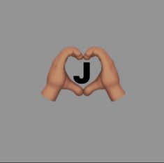 two hands making a heart shape with the letter j