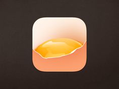 an app icon with a piece of food in the center and a black background behind it