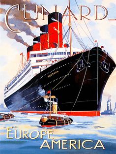 English Posters, Vintage Ship, Cruise Boat, Ship Paintings, Art Deco Posters, Voyage Europe