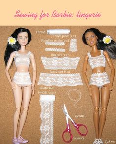 Sewing Patterns For Barbie Doll Clothes, How To Sew Barbie Doll Clothes, Sewing For Barbie Dolls, Diy Lol Omg Doll Clothes, Barbie Doll Outfits Aesthetic, Simple Barbie Dress Pattern, Barbie Doll Diys, Simple Doll Clothes Diy, How To Make Barbie Doll Clothes