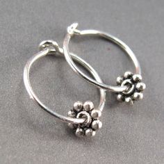 tiny STERLING  hoops / argentium silver by CecileStewartJewelry, $13.95 Earrings Small Hoop, Oxidized Silver Earrings, Wire Gauge, Antique Silver Jewelry, Antique Jewellery Designs, Tiny Hoop Earrings, Jeweled Earrings, Small Hoop Earrings, Silver Jewelry Fashion