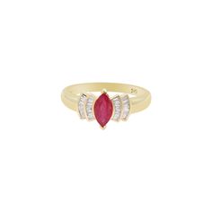 14k Natural Ruby and Diamond Marquise Shape Faceted Bezel Prong Stackable Ring Yellow Gold New Arrival Natural Ruby Cut Diamond Gemstone 14K Yellow Gold Engagement, Wedding, Birthday Ring Item Type: Ring ----------------------- Stone: Ruby -------------------- Stone Color: Red ---------------------------- Stone Cut: Faceted --------------------------- Shape: Marquise ----------------------- Transparency: Translucent -------------------------------------- Natural/Lab-Created: Natural ------------ Red Ruby Ring With Vvs Clarity And Baguette Cut, Red Marquise Diamond Ring Fine Jewelry, Red Marquise Brilliant Cut Ring, 14k Gold Red Cluster Ring With Brilliant Cut, Red Marquise Diamond Ring With Center Stone, Red Diamond Baguette Cut Rings, Classic Red Marquise Cut Rings, Red Brilliant Cut Birthstone Ring In 14k Gold, Red Marquise Rings With Prong Setting