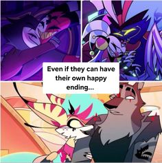 an image of some cartoon characters with text that reads, even if they can have their own happy ending