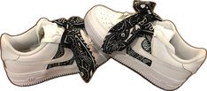 White Casual Bandana With Bandana Print, Air Force 1 Bandana, Custom Nike Air Force 1, Custom Nike Air Force, Tie Sneakers, Custom Nike, Custom Nikes, Nike Air Force 1, Air Force 1