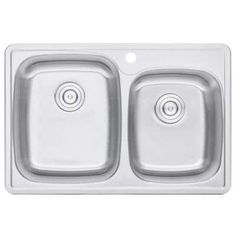 an image of two white kitchen sinks