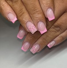 #pinkbow #nailinspo #acrylicnails #frenchtips #pink Short Cute Nails Pink, Pink Nails With Bow Design, Short Pink Birthday Nails, Pink Nails Ideas Short, Short Pink Nails Ideas, Pink Short Nails Ideas, Pink Short Acrylic Nails, Short Pink Acrylic Nails, Pink Press On Nails