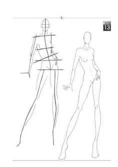 an outline drawing of a female figure and a man's body, from the front view