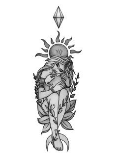 virgo | Creative Tattoos Designs by  Keara Valentin Tattoo Virgo, Earth Tattoo, Virgo Art, Aquarius Tattoo, Virgo Tattoo, Goddess Tattoo, Chest Tattoos For Women