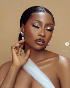 Glam Wedding Makeup, Makeup For Black Skin, Black Bridal, Women's Hairstyles, Models Makeup, Dark Skin Makeup, Looks Black