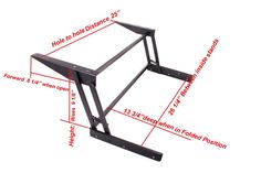 the front end of a bicycle frame with measurements