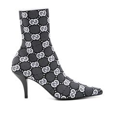 Worn Once - Great Condition With Box/Dust Bags The Gg Logo Is An Established Symbol Of Guccis Heritage, Evolving From The Original Rhombi Design First Used In The '30s. Here The Unmissable Motif Decorates This Pair Of Technical Knit Fabric Ankle Boots. Black And White Gg Technical Knit Fabric Women's Square Toe Square G Metal Detail Leather Sole Mid-Heel 75mm Heel Height Made In Italy Fabric: Technical Fabric, Leather Soles Rhombus Design, Metal Detail, Ankle Boots Black, Gg Logo, Chic Leather, Gucci Shoes, Mid Heel, Boots Black, Calf Leather