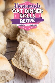 A close-up shot of fluffy golden baked oat rolls. Oat Rolls, Oatmeal Rolls, Bread Yeast, Bread Crackers, Thanksgiving Turkey Dinner, Rolls Bread, Recipe Using Sourdough Starter, Alpha Gal, Banana Jam