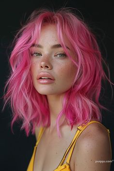 Pink Hair Color Ideas for a Stunning Makeover - Puqqu Graduation Hairstyles With Cap, Cap Hairstyles, Strawberry Blonde Hair, Pink Power, Hair Color Pink, Rose Gold Hair, Summer Hair Color