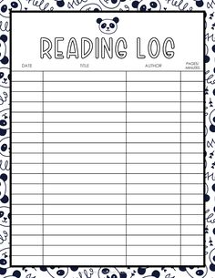 a printable reading log with mickey mouses on the border and black and white background