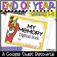 an end of year memory book with the title, my memory by google slides resources