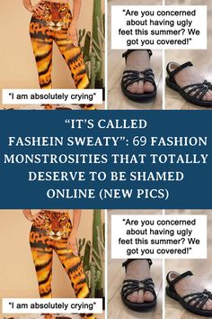 four different pictures with text describing how to wear animal print leggings and shoes