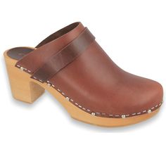 Are you looking for quality high heel clogs? CHOCCO Klogga - stylish and elegant Swedish clogs from quality fullgrain leather on wooden high heel soles CHOCCO clogs are made from quality fullgrain leather. This clog is a perfect blend of comfort and style. It offers optimal support and a timeless look. CHOCCO clogs are also lightweight due to their poplar wood soles. The brown colour is always in fashion. CHOCCO clogs are in classic style so you can wear them with any outfit. They are suitable f Brown High Heel Mules With Deep Heel Cup, Classic Brown High Heel Mules, Brown Closed Toe Mules With Deep Heel Cup, Wooden Clogs With Stacked Heel And Round Toe, Classic Brown Open Heel Mules, Brown High Heel Mules With Wooden Heel, Brown Wooden Clogs With Wooden Heel, Wooden Closed Toe Clogs With Stacked Heel, Brown Wooden Heel Clogs