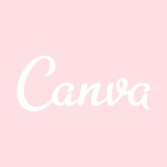 the word canva written in white on a pink background