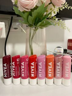 #Nivea Nivea Lip Balm Swatch, Nivea Lip Gloss, Nivea Lip Balm Aesthetic, Gloss Nivea, Nivea Chapstick, Nivea Lip Balm, Cherry Lip Balm, Effaclar Duo, Cherry Strawberry