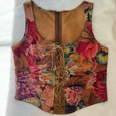 Vintage Leather/Calfskin Floral Corset Top -Vintage -One Of A Kind -No Tag But Fits Like A M -Some Wear As Shown In Picture Lucy Core, Floral Corset Top, Grass Valley, Floral Corset, Top Vintage, Corset Top, Vintage Leather, Vintage Tops, Calf Skin