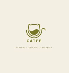 the logo for catfe playful, cheerful and relaxing