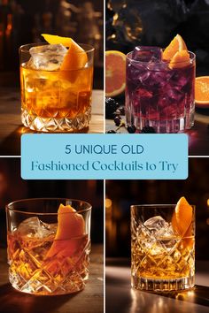 three unique old fashioned cocktails to try