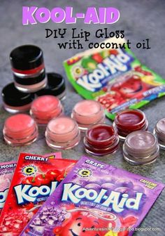 the contents of kool - aid lip glosses and candy