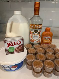 the ingredients to make an ice cream dessert