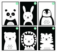 four different images of animals with green dots on them, including an image of a bear and