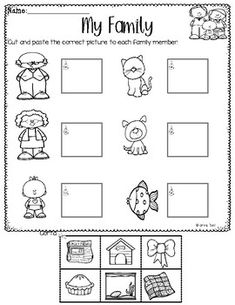 a worksheet with pictures and words for the family