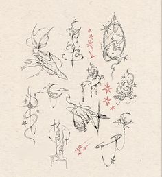 an image of various tattoos drawn on paper