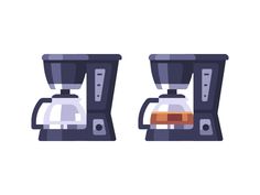 two coffee makers sitting next to each other