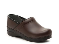 Women Professional Clog -Dark Brown Leather Footbed Slip-on Clogs For Workwear, Synthetic Slip-on Clogs With Reinforced Heel, Workwear Slip-on Clogs With Rubber Sole, Workwear Slip-on Clogs With Leather Footbed, Slip-on Clogs With Leather Footbed For Work, Brown Slip-on Clogs For Workwear, Workwear Slip-on Clogs With Removable Insole, Workwear Clogs With Reinforced Heel, Synthetic Clogs With Arch Support For Work