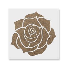 a white rose with the letter h in it's center on a piece of paper