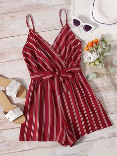 Casual Pullover Outfit, Party Dress Classy, Robes Glamour, Belted Romper, Pink Dresses, Teenager Outfits, Red Outfit, Korea Fashion, Dream Clothes