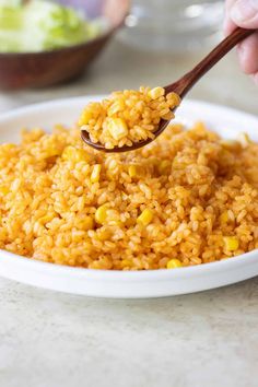 Spanish Yellow Rice Puerto Rico, Mofongo Recipe Puerto Rican, Dominican Yellow Rice, Shrimp Mofongo Recipe Puerto Rican, How To Make Mofongo Puerto Rico, Arroz Mamposteao Puerto Rico Receta, Rice With Corn, Mofongo Recipe, Latin American Recipes